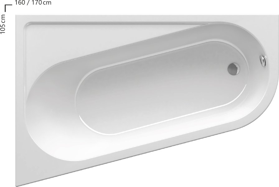 Ravak Chrome Aszimmetrikus kád 170 x 105 cm