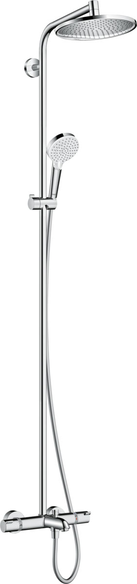 Hansgrohe Crometta S Showerpipe 240 1jet termosztáttal és kádtöltővel 
