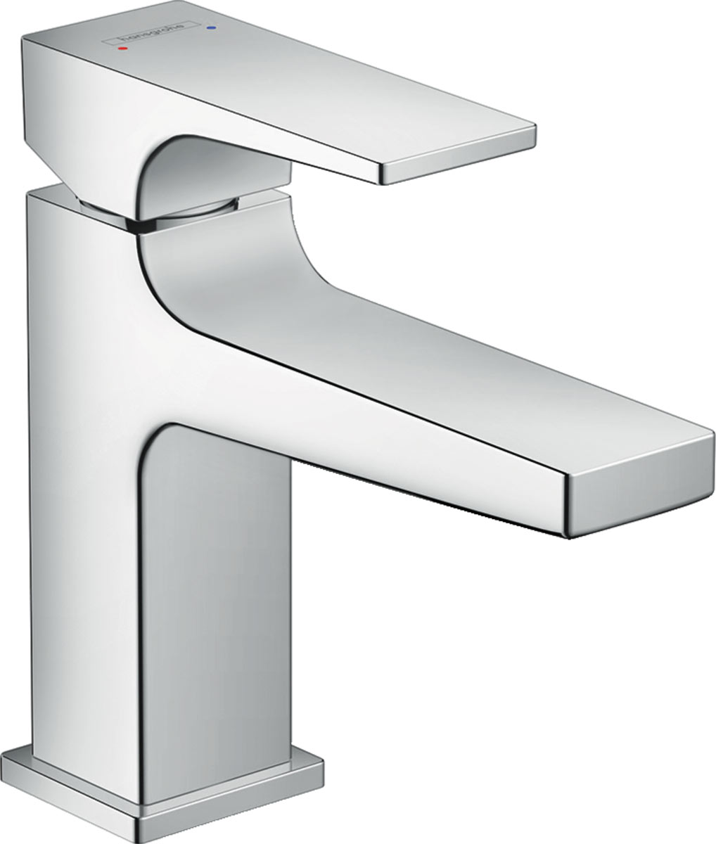 Hansgrohe Metropol Egykaros mosdócsaptelep 100 nyitókarral, kézmosókhoz, push-open lefolyó-garnitúrával 