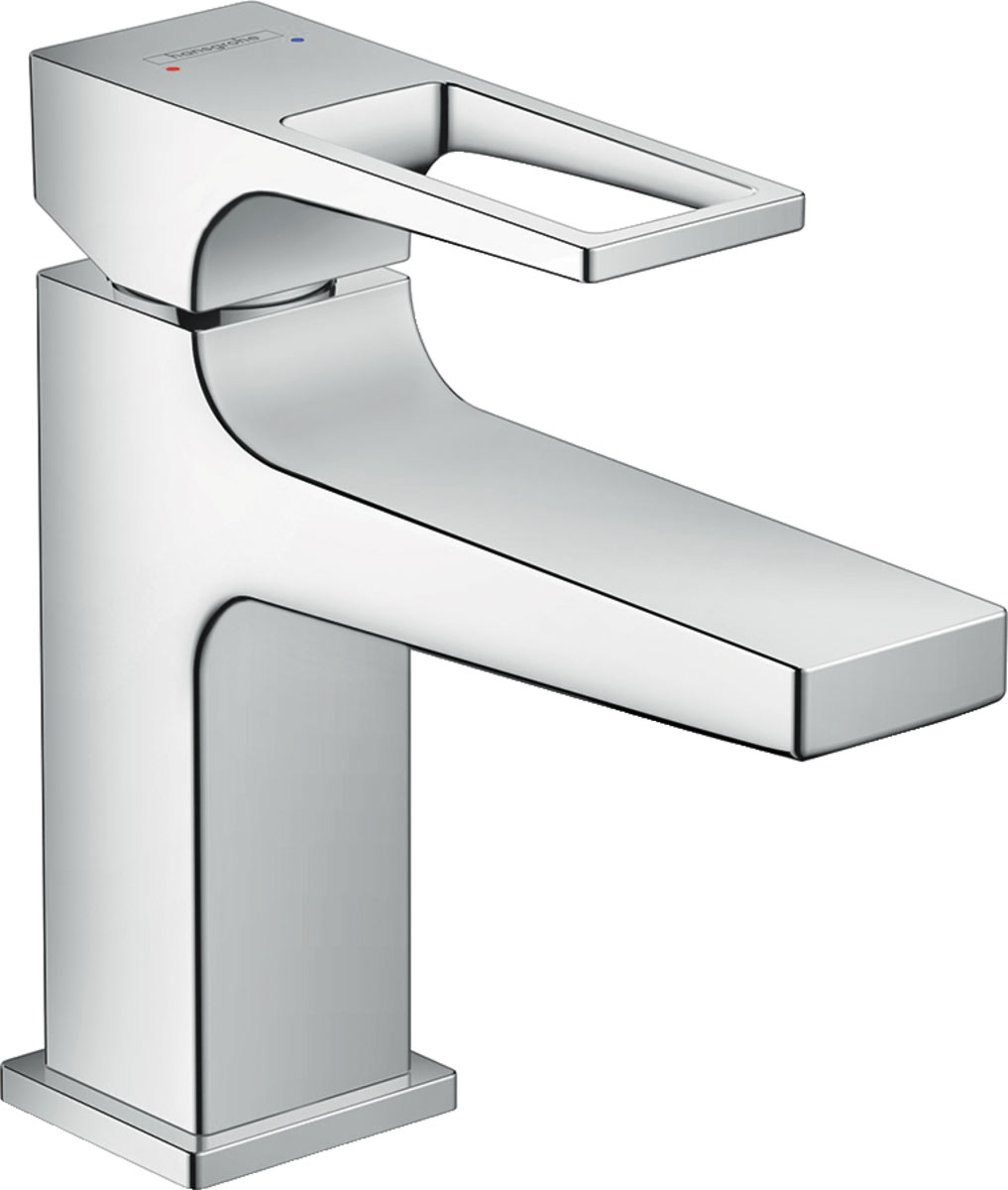 Hansgrohe Metropol Egykaros mosdócsaptelep 100 loop fogantyúval, kézmosókhoz, push-open lefolyó-garnitúrával 