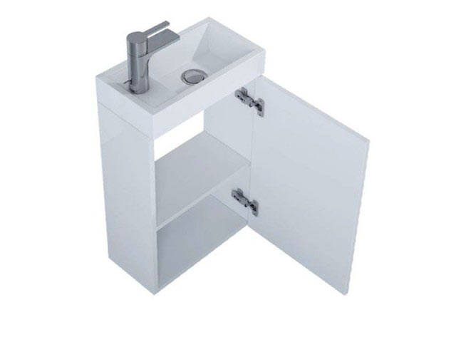 Arezzo Design Mini 40 egyajtós fehér alsószekrény mosdóval