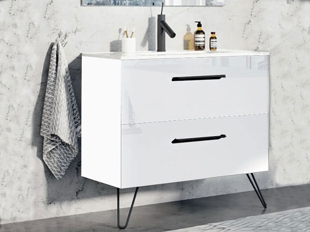 Arezzo Design Carmel 90 cm-es alsószekrény 2 fiókkal magasfény? fehér