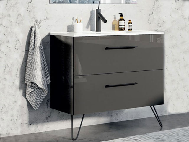 Arezzo Design Carmel 70 cm-es alsószekrény 2 fiókkal magasfény? antracit