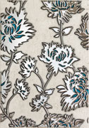 Domino dekorcsempe Domino Gris flower turkus dekorcsempe