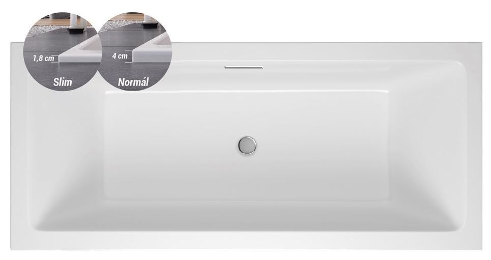 M-Acryl Sabina Pro Slim Egyenes kád 170 x 75 cm