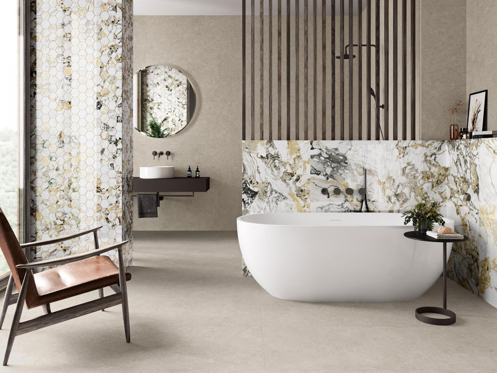 Pamesa Lux Grotta Modern fürdőszoba 