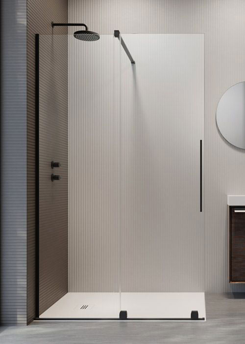 Radaway Furo Black Walk-in 90 jobb Walk-in zuhanyfal