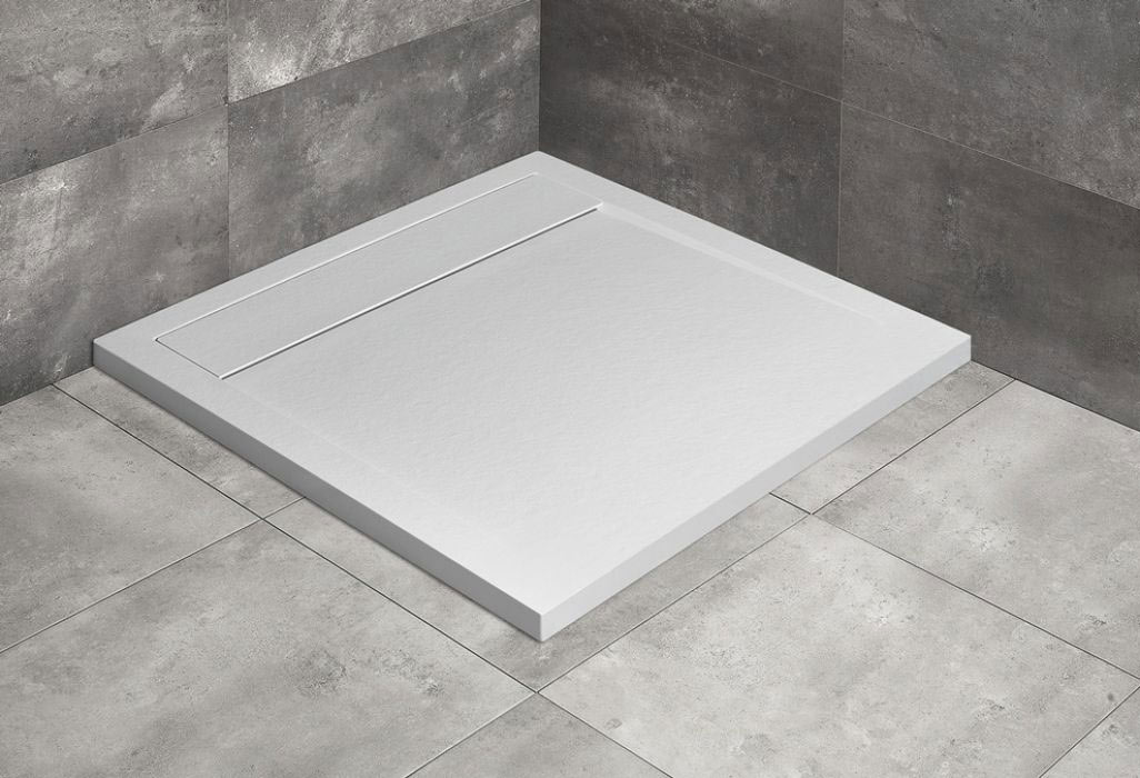 Radaway Teos C szögletes lapos fehér zuhanytálca 80x80