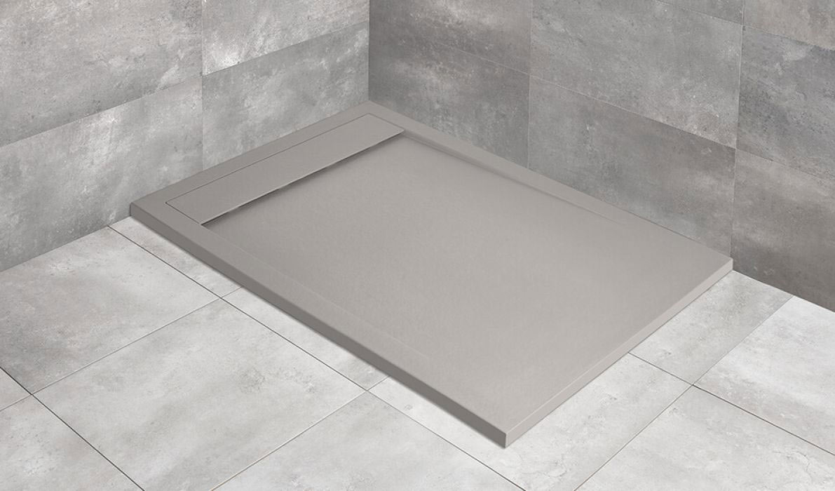 Radaway Teos F szögletes lapos cemento zuhanytálca 140x100
