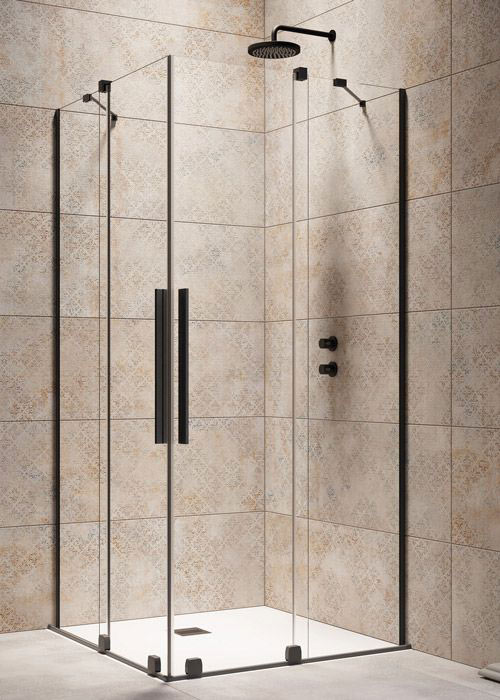 Radaway Furo Black KDD 80 J átlátszó fekete szögletes zuhanykabin