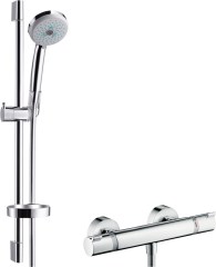 Hansgrohe Croma 100 Falsíkon kívüli zuhanyrendszer Multi Ecostat Comfort termosztáttal és 65 cm-es zuhanyrúddal 