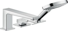 Hansgrohe Metropol 3-lyukú peremre szerelhető egykaros kádcsaptelep loop fogantyúval és Secuflex-vel 