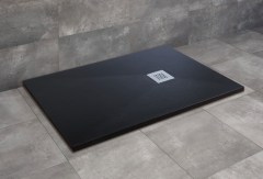 Radaway Kios F szögletes lapos fekete zuhanytálca 160x90