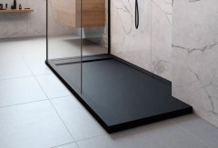 Radaway Teos F szögletes lapos fekete zuhanytálca 160x90