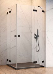 Radaway Essenza Pro Black KDD 90 J átlátszó szögletes zuhanykabin