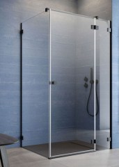 Radaway Essenza Pro Black KDJ 110 J átlátszó szögletes zuhanykabin