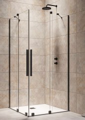 Radaway Furo Black KDD 120 B átlátszó fekete szögletes zuhanykabin