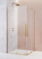 Radaway Furo Gold KDD 100 B átlátszó arany szögletes zuhanykabin