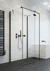 Radaway Essenza New Black KDJ+S 120 J átlátszó szögletes fekete zuhanykabin