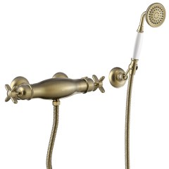Tres Casic fali termosztátos zuhany csaptelep, kézizuhannyal, bronz 24216409LV
