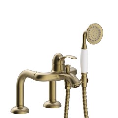 Tres Clasic peremre szerelhető, magasított, egykaros kád csaptelep, kézizuhannyal bronz 24219401LV