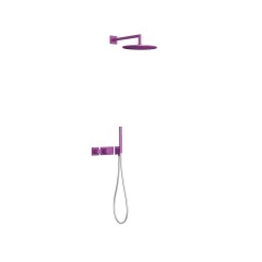 Tres Study Exclusive falba süllyesztett termosztátos zuhany csaptelep, esőztetővel, kézizuhannyal, purple  20735201TVI
