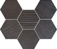 Tubadzin Horizon Hex Black mozaik 28,9 x 22,1