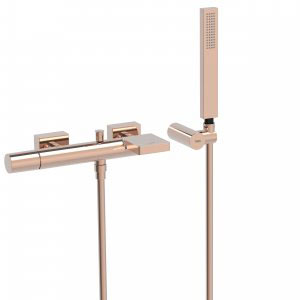 Tres Project-Tres fali egykaros kádtöltő csaptelep, kézizuhannyal rose gold  21117001OP