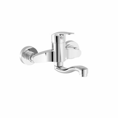 Konyhai egykaros, fali mosogató csaptelep, 150 mm-es kifolyóval, króm 21632020