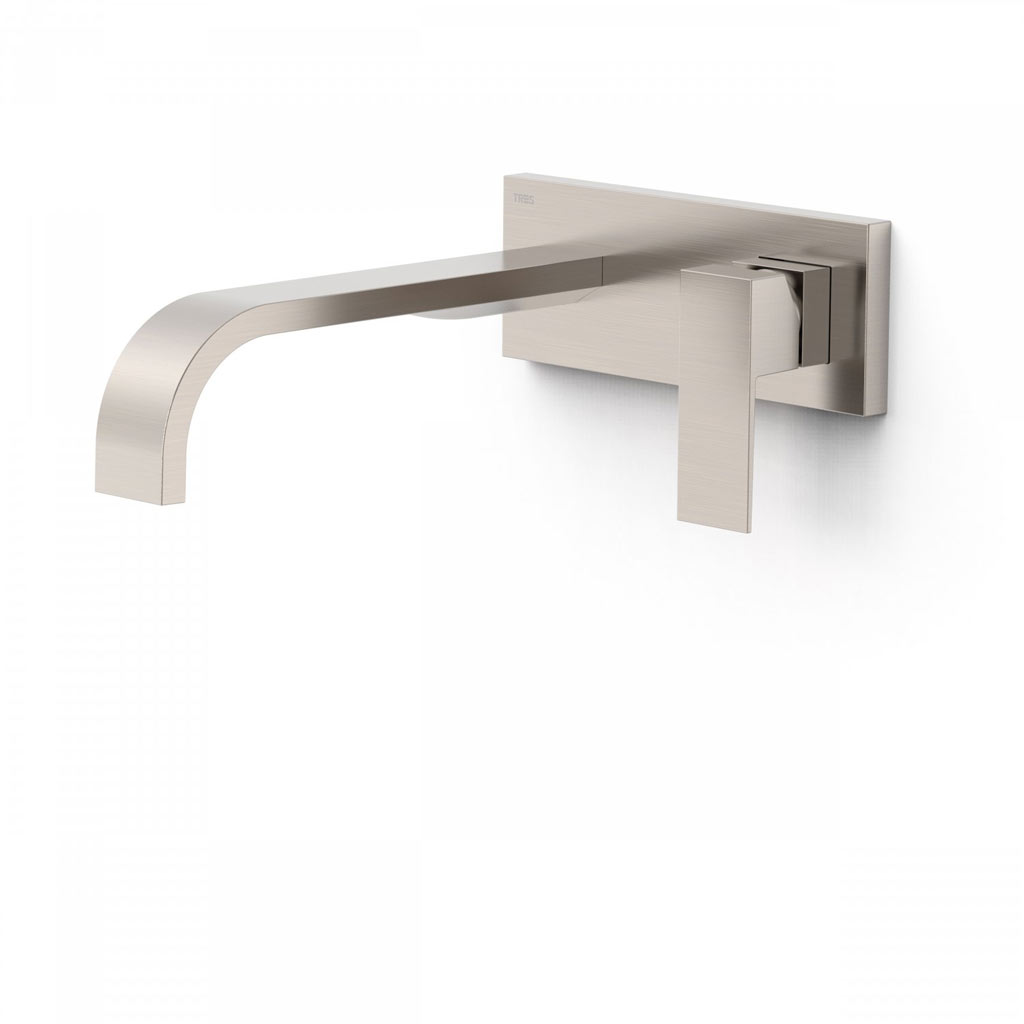 Tres Cuadro Exclusive falba süllyesztett, egykaros mosdó csaptelep, 240 mm-es kifolyó, steel  00630012AC