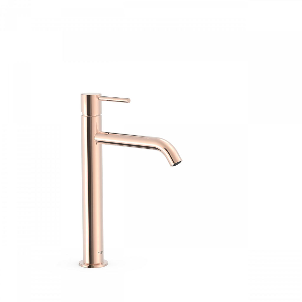 Tres Study Exclusive magasított, egykaros mosdó csaptelep, rose gold  26230701OP