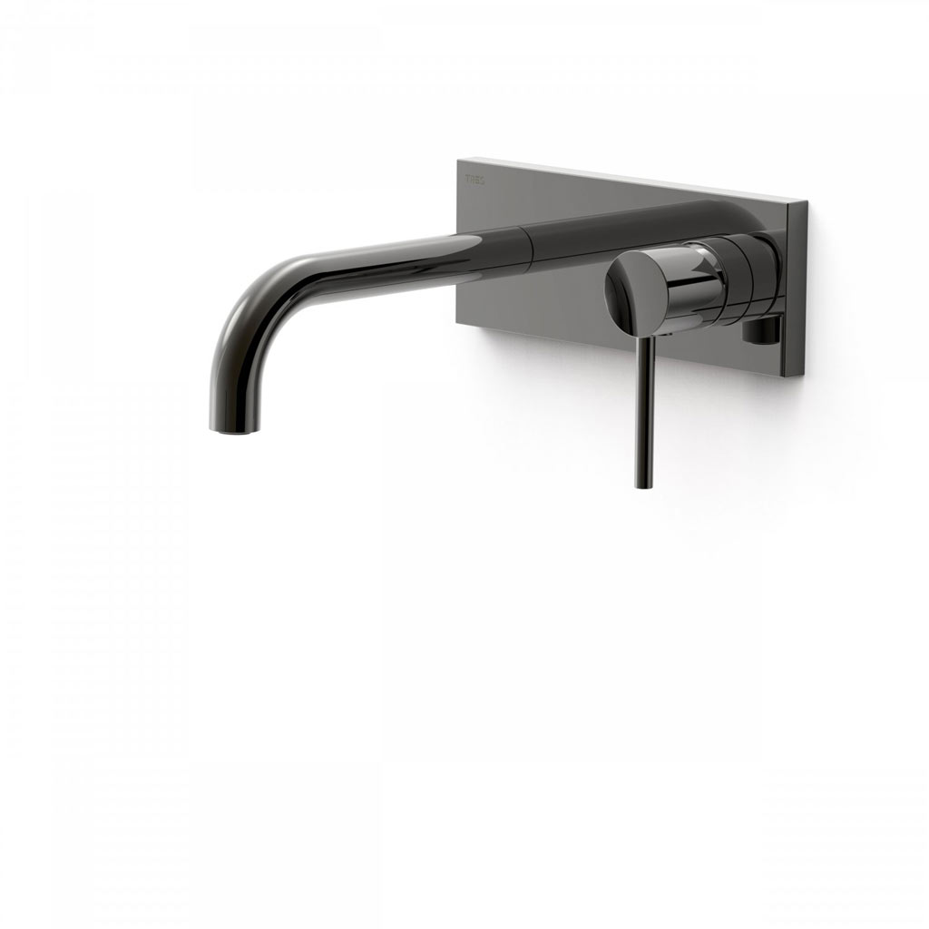 Tres Study Exclusive falba süllyesztett, egykaros mosdó csaptelep, 180 mm-es kifolyó, metallic black 26230011KM