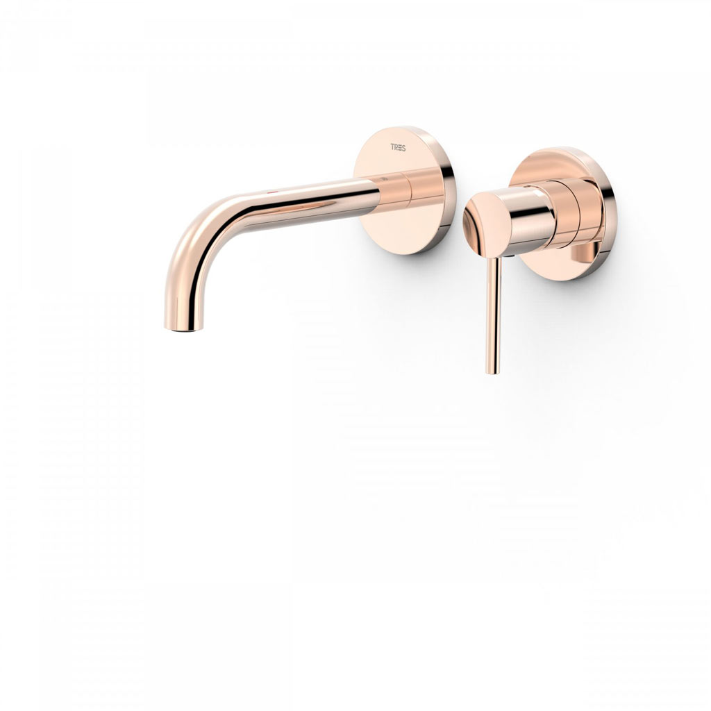 Tres Study Exclusive falba süllyesztett, kétrészes, egykaros mosdó csaptelep,  rose gold  26230001OP