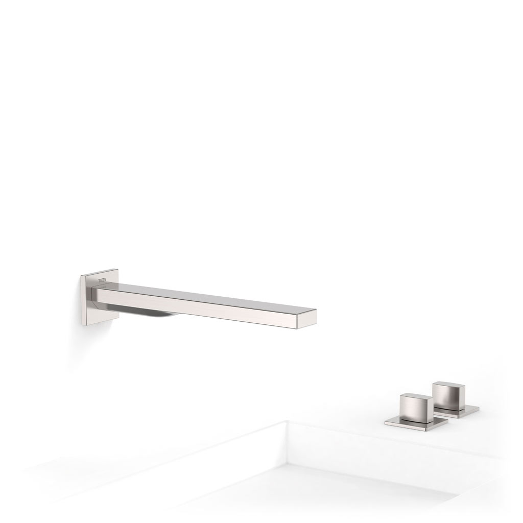 Tres Slim Exclusive kettős vezérlésű  kádcsaptelep, 239 mm-es kiömlővel, leeresztővel, steel  20223901AC