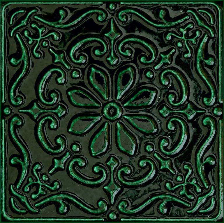 Tubadzin Tinta Green dekorcsempe 14,8 x 14,8
