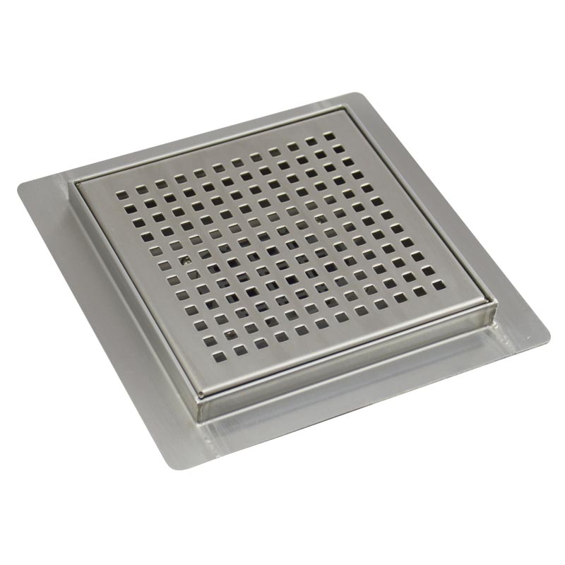 Wellis Square15x15 prémium rozsdamentes acél padlóösszefolyó, ráccsal